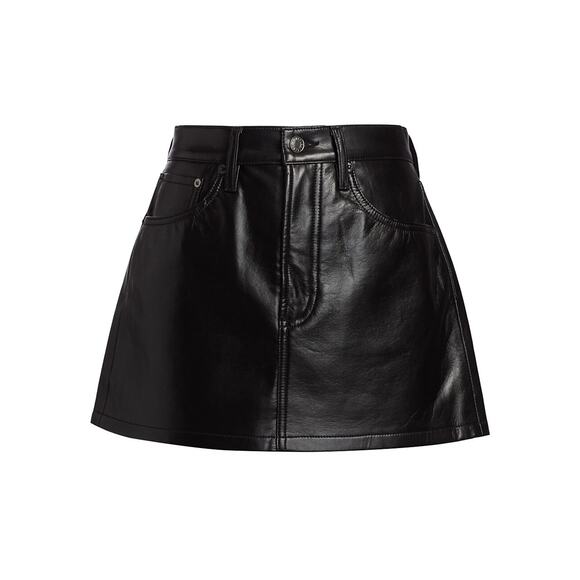 Agolde 'Liv' Black Leather Mini Skirt Size 29 - Picture 1 of 5